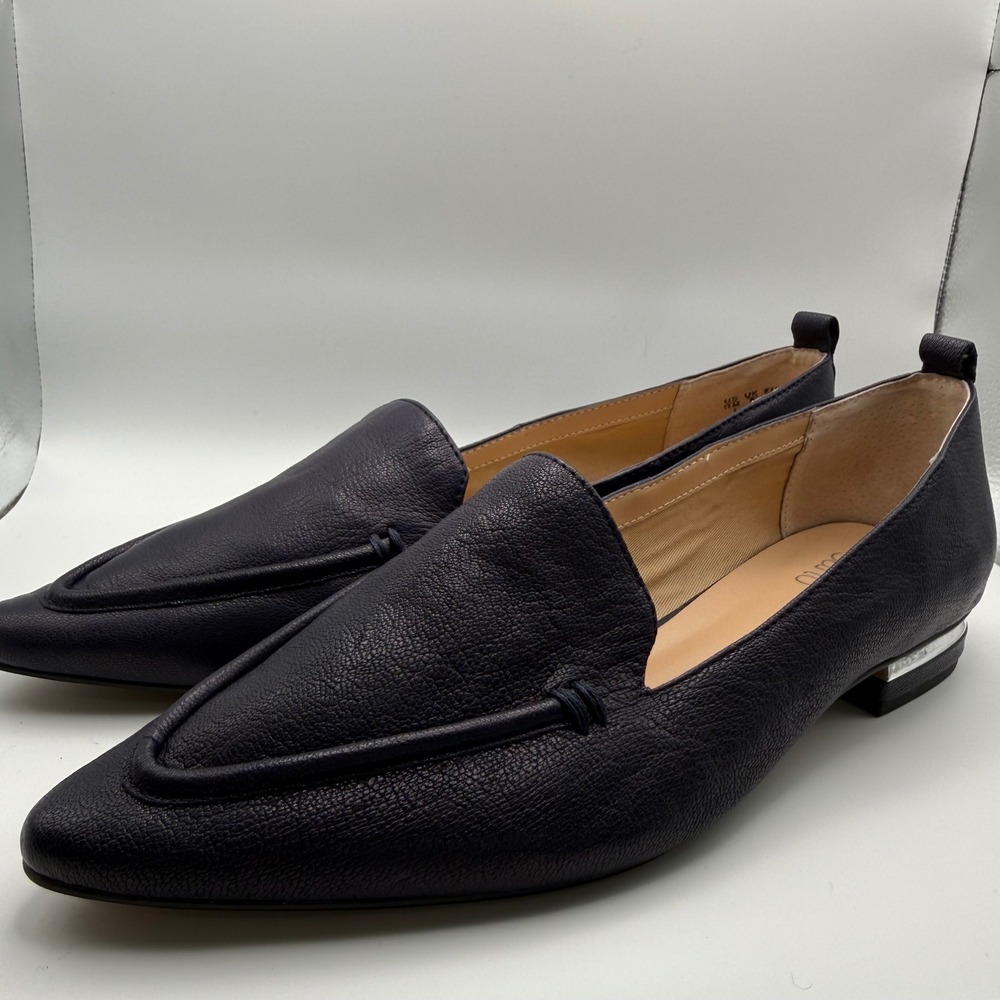 Franco Sarto Susie Womens 11M Black Leather Pointed Toe Loafers Flats Old Money